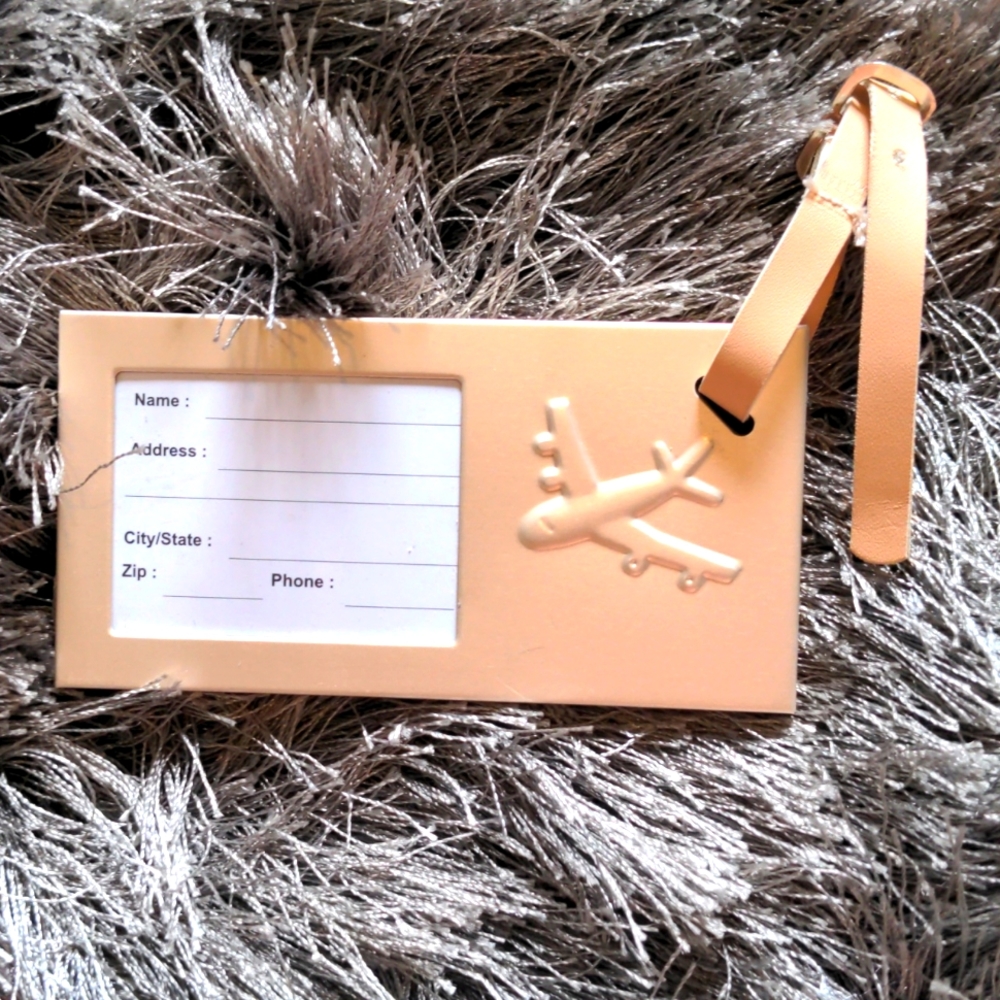 Brushed champagne luggage tag